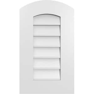 14 in. x 24 in. Arch Top Surface Mount PVC Gable Vent: Functional with Standard Frame