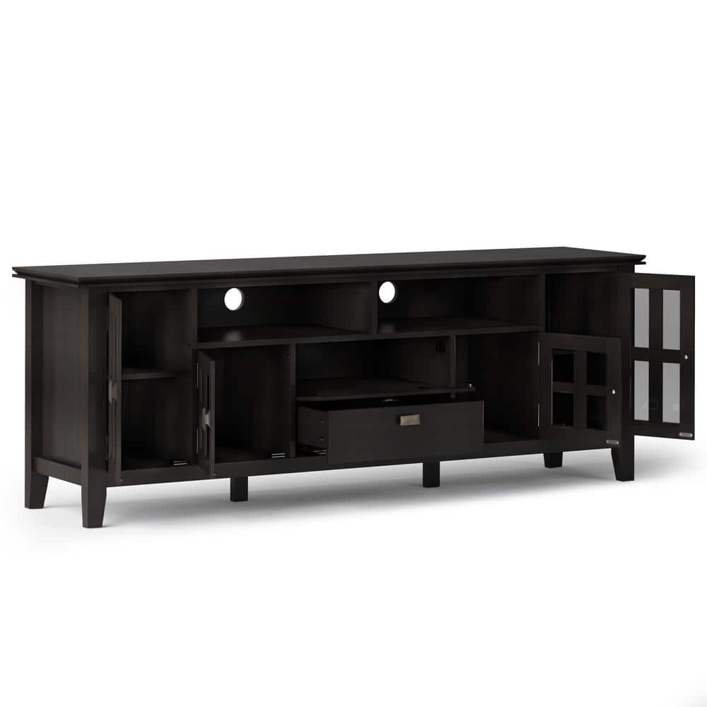 Hickory Brown Artisan 72" Solid Wood Media Stand with Storage