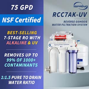 7-Stage Under-Sink Reverse Osmosis RO Drinking Water Filtration System with Alkaline Filter and UV Filter, NSF Certified