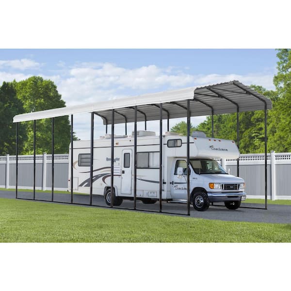 14 ft. W x 38 ft. D x 14 ft. H Galvanized Steel Eggshell Finish RV Carport