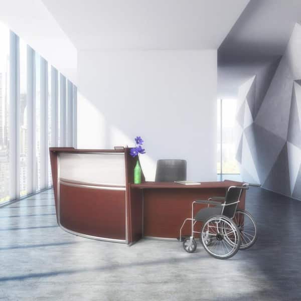 Regency 62.5 in. Mahogany Marque Curved ADA Compliant Reception Desk