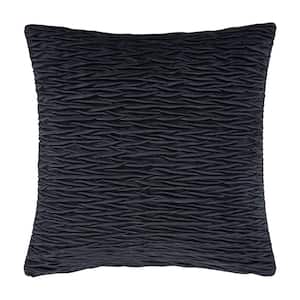 Toulhouse Ripple Indigo Polyester 20 in. Square Decorative Throw Pillow Cover 20 x 20 in.