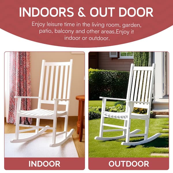 northbeam White Acacia Wood Outdoor Rocking Chair MPG-PT-41110WP