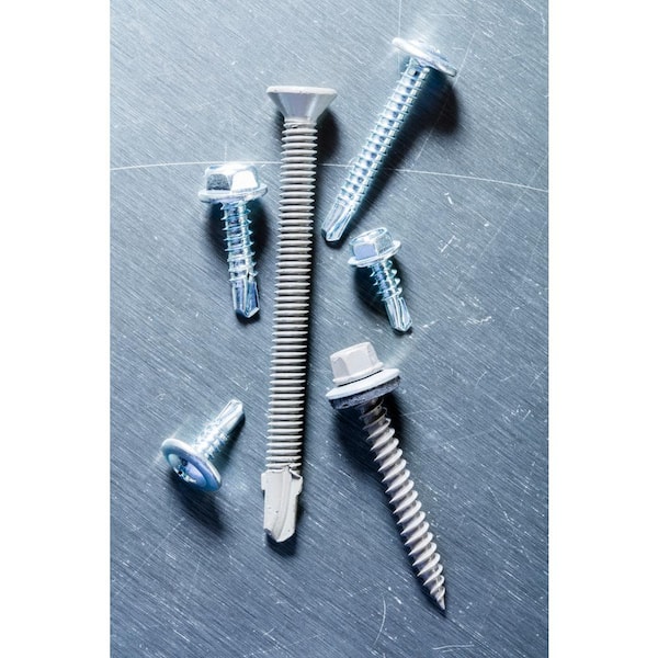 Pack of 2000 7/8 Length Hex Drive Small Parts 1014KWN #3 Drill Point #10-16 Thread Size 7/8 Length Sealing Hex Washer Head With EPDM Washer Pack of 2000 Steel Self-Drilling Screw Zinc Plated Finish