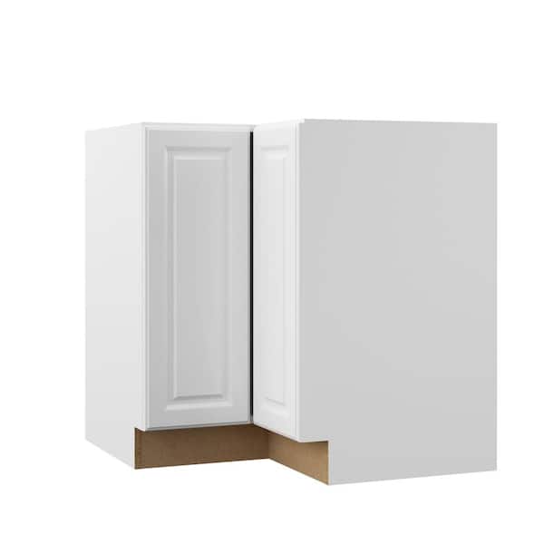 Hampton Bay Designer Series Elgin Assembled 33x34.5x20.25 in. Lazy Susan Corner Base Kitchen Cabinet in White