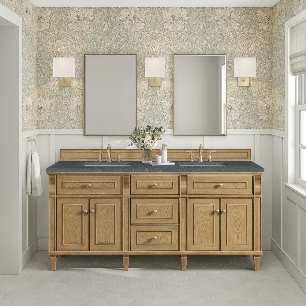 Lorelai 72.0 in. W x 23.5 in. D x 34.06 in. H Double Bathroom Vanity in Light Natural Oak with Parisien Bleu Quartz Top price history on PriceWatchPro