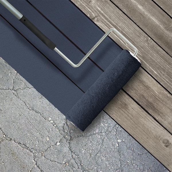 5 gal. #S530-7 Dark Navy Textured Low-Lustre Enamel Interior/Exterior Porch and Patio Anti-Slip Floor Paint