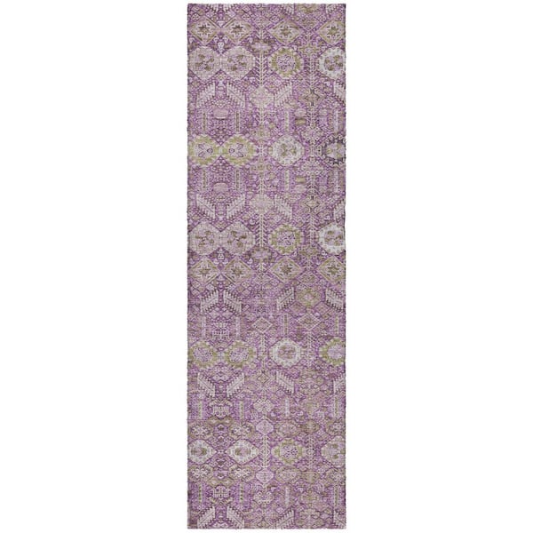 Dream Shag Premium Machine Washable Abstract ADS574 Lavender 2 ft. x 7 ft. Runner Rug