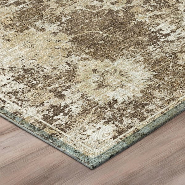 Chantille Machine Washable Indoor/Outdoor Abstract ACN3116 Chocolate 10 ft. x 14 ft. Area Rug