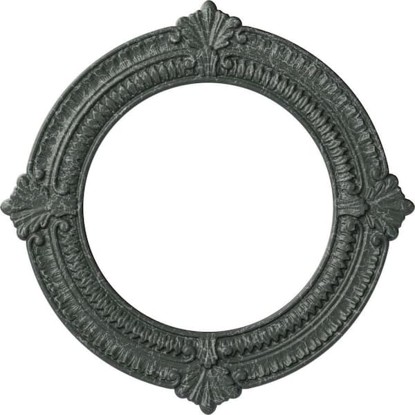 Ekena Millwork 5/8" x 13-1/8" x 13-1/8" Polyurethane Benson Ceiling Medallion, Athenian Green Crackle