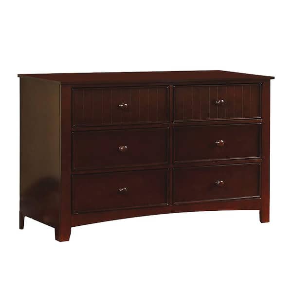 William's Home Furnishing Omnus 6-Drawer Brown Dresser 34 in. H x 48 in. W x 17 in. D