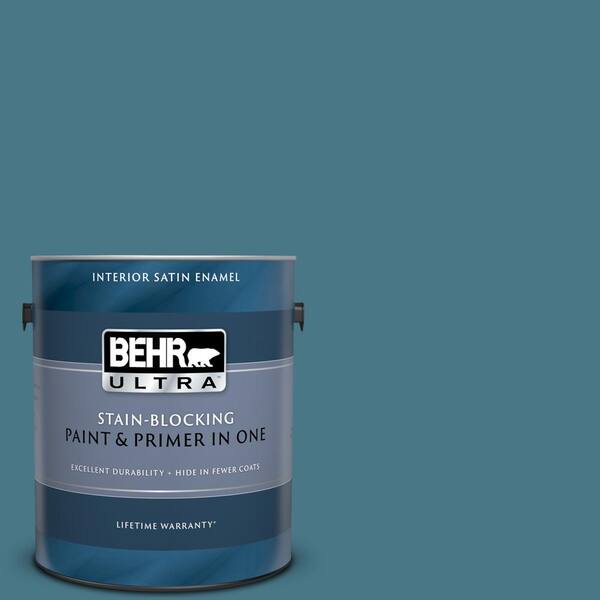 BEHR ULTRA 1 gal. #UL230-20 Catalina Coast Satin Enamel Interior Paint and Primer in One