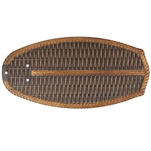 Replacement Single Multi-Tone Brown Wicker-Patterned ABS Blade for 48 in. Palm Beach Ceiling Fan