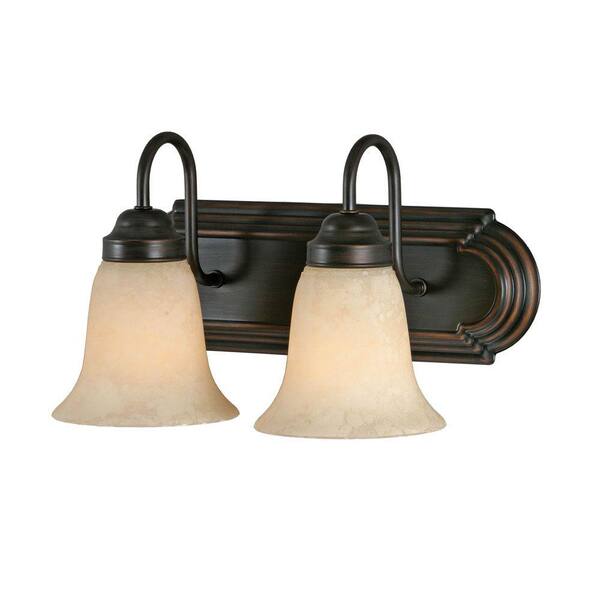 Unbranded Yvonne Collection 2-Light Rubbed Bronze Vanity Light