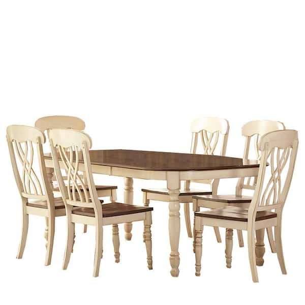 Unbranded 7-Piece Antique White Dining Set-DISCONTINUED
