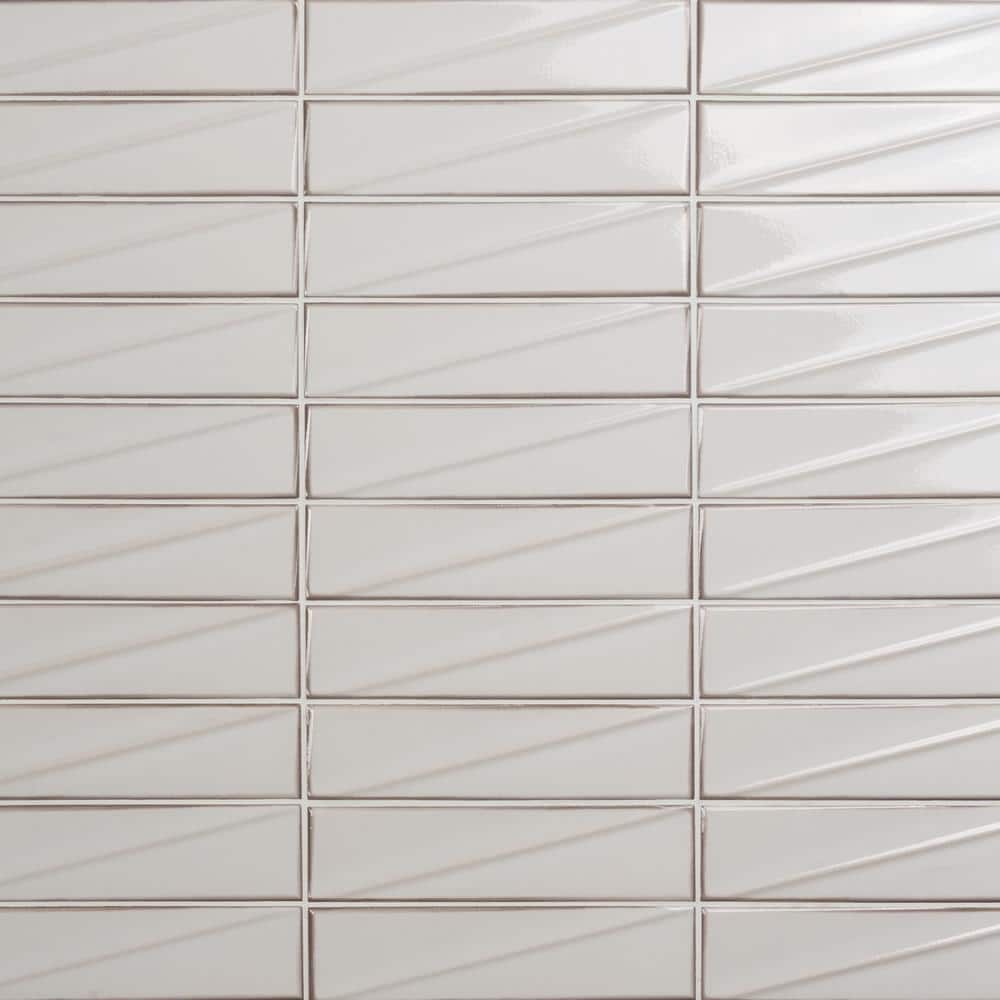 Ice White Glossy Ceramic Subway Wall Tile 3x12