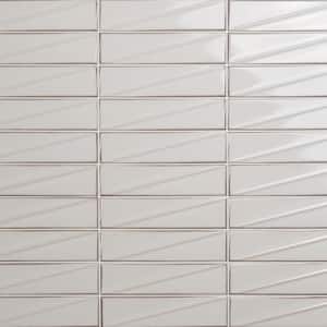 Rhythm Ice White 2.99 in. x 12 in. Glossy Ceramic Subway Wall Tile (4.99 sq. ft./Case)
