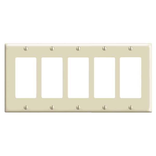 5-Gang Ivory Decora/Rocker Plastic Standard Wall Plate (1-Pack) 80423-I