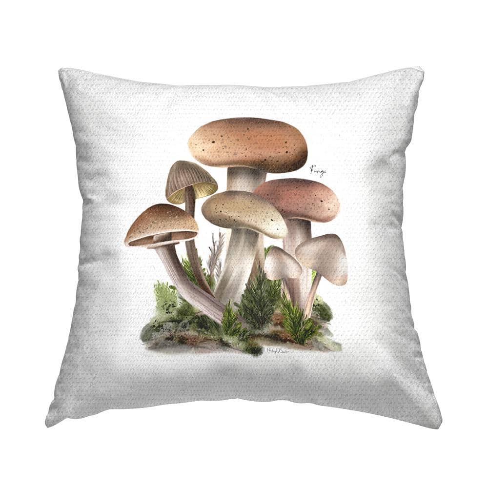 Mushrooms on White Brown Square Outdoor Throw Pillow price history on PriceWatchPro