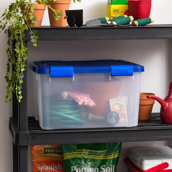 Clear Plastic Storage Bins Moisture-Proof Storage Bins for Shelves