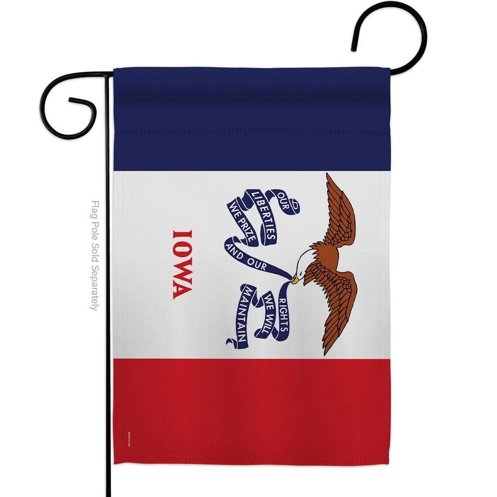 13 in X 18.5 Iowa States Garden Flag Double-Sided Regional Decorative Horizontal Flags -  Ornament Collection, HDG191516-BO