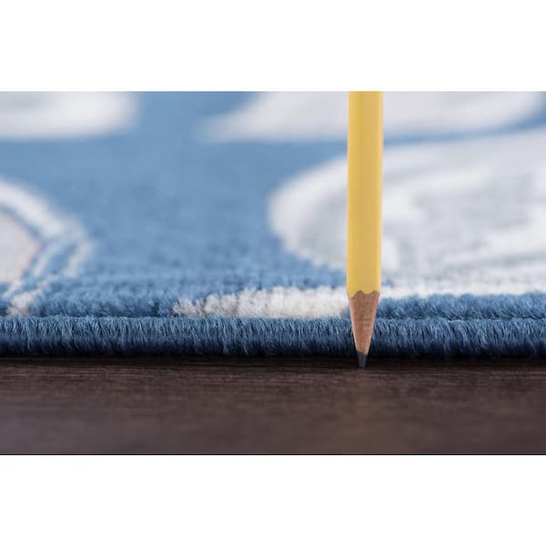 Madison Floral Navy 2 ft. x 8 ft. Indoor Runner Rug