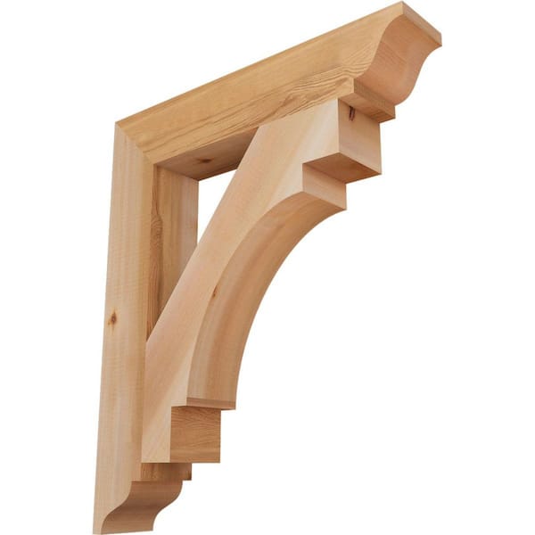 Ekena Millwork 3.5 in. x 26 in. x 22 in. Western Red Cedar Merced Traditional Smooth Bracket