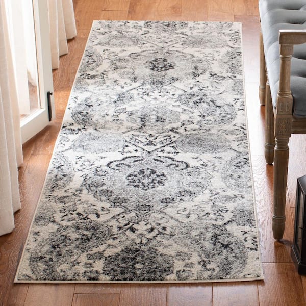 Madison Cream/Silver 2 ft. x 22 ft. Runner Rug