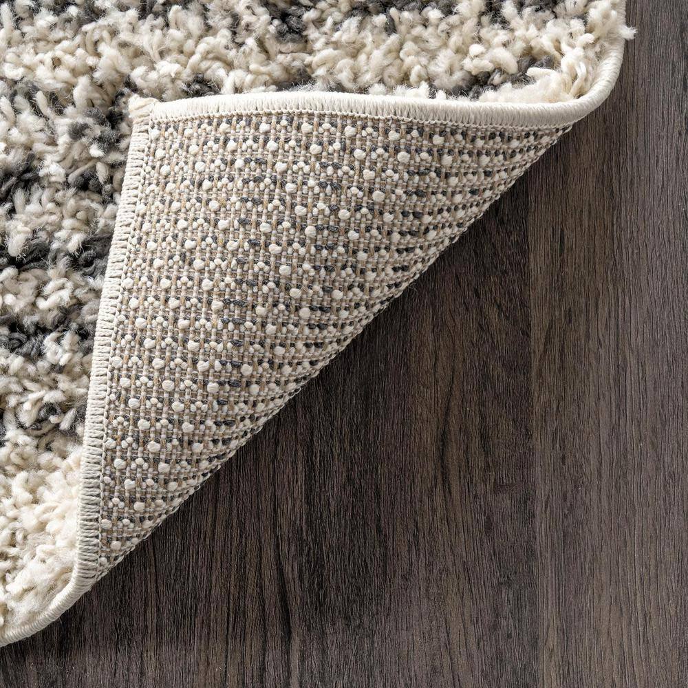 Off-White Diamond Shag Reversible Runner Rug, 2' 8" x 6'