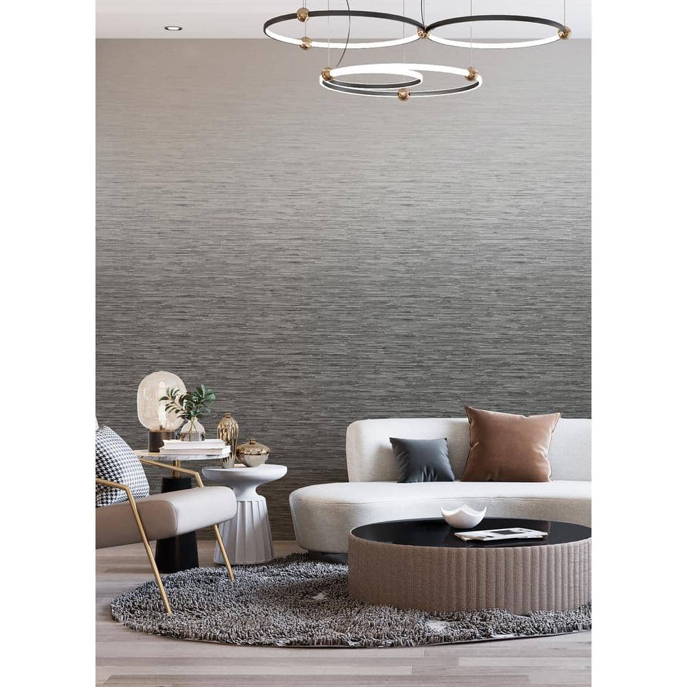 Mist Light Grey Ombre Grasscloth Removable Wall Mural