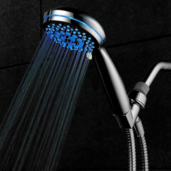 Hotel Spa 7-Spray Setting LED Handheld Shower in Chrome