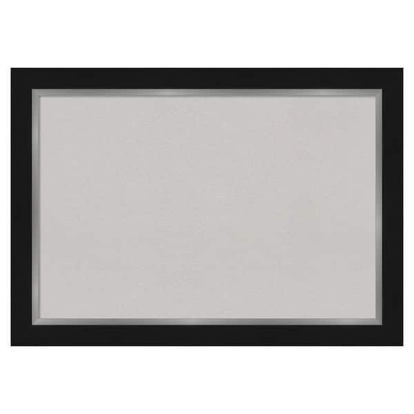 Amanti Art Eva Black Silver Framed Grey Corkboard 41 in. x 29 in ...