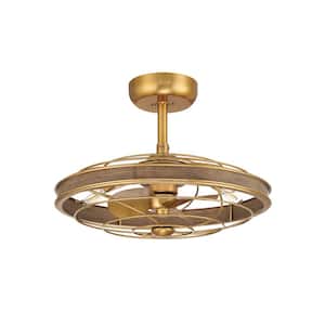 Blynn 22 in. LED Indoor/Outdoor Aged Brass Ceiling Fan with Dimmable Lights and Remote Control
