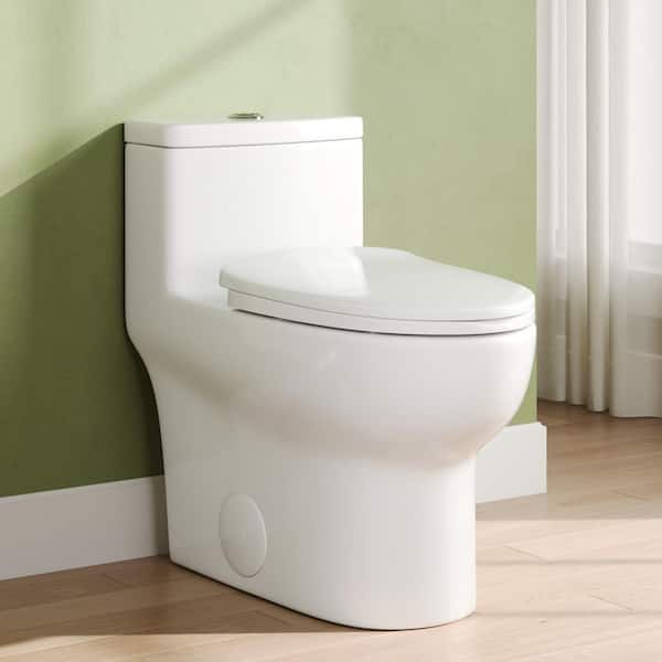 Ally 12 in. Rough in Size 1-Piece 1.1/1.6 GPF Dual Flush Elongated ADA Chair Height Toilet in White, Seat Included