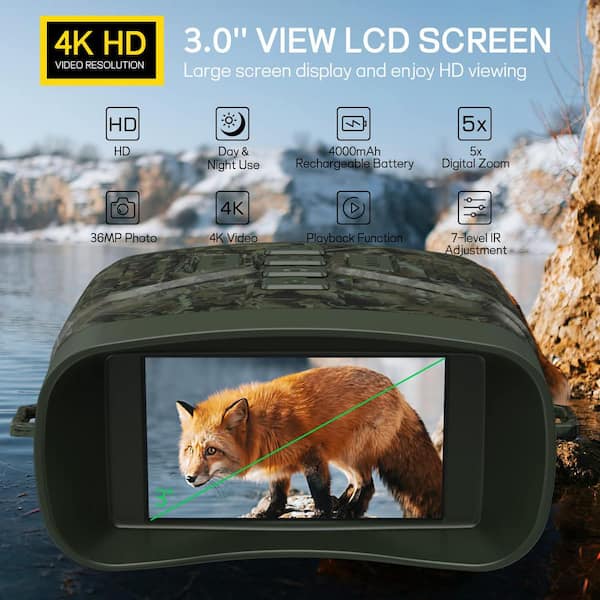 Misopily 36 MP 4K UHD Green Night Vision Binoculars with Anti
