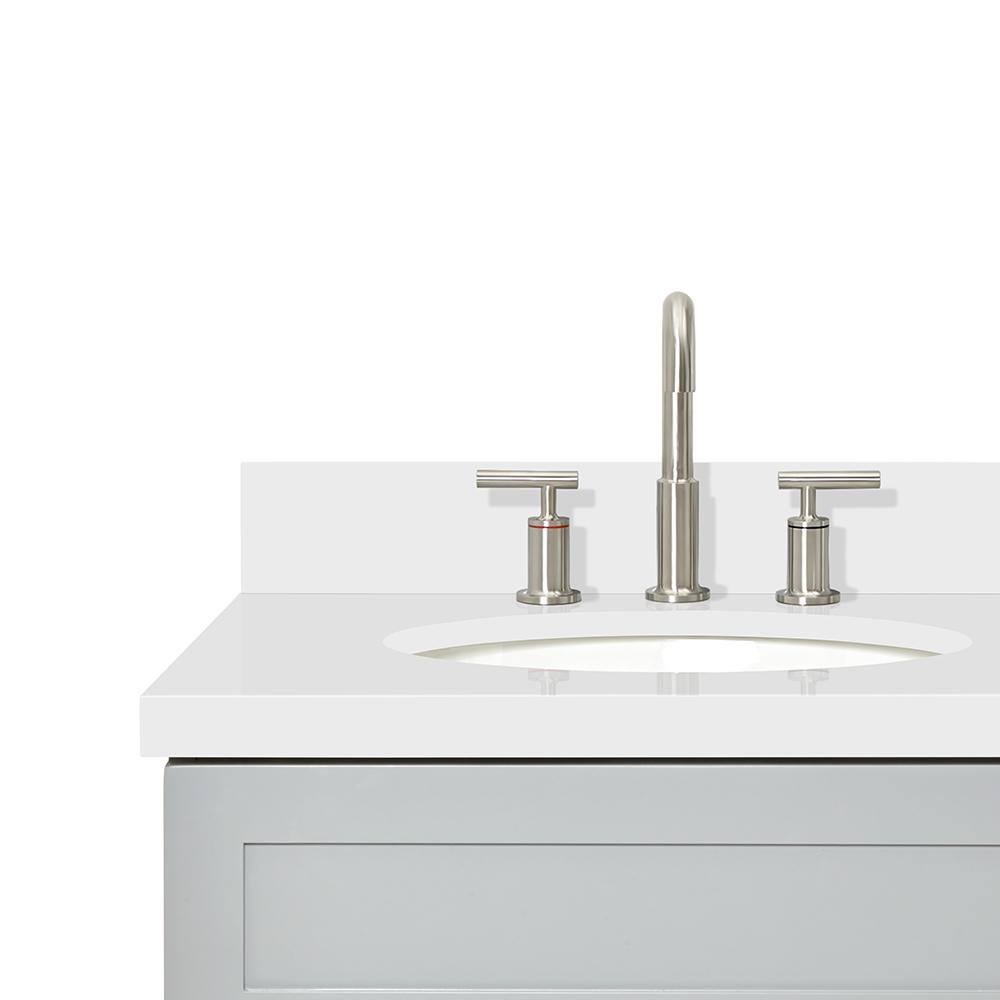 Hamlet 61" Grey Double Basin Vanity with White Quartz Top
