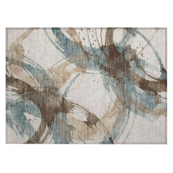 Chantille Machine Washable Indoor/Outdoor Abstract ACN3013 Linen 3 ft. x 4 ft. Area Rug