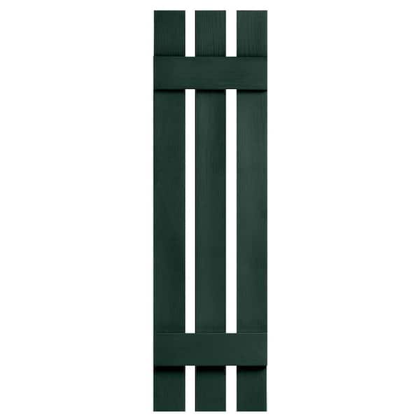 12.38 in. W x 51 in. H Polypropylene Pine Board and Batten Spaced Exterior Shutters
