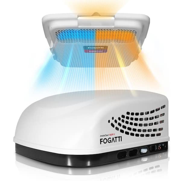 InstaCool RV Rooftop Air Conditioner 15000BTU with Heating, Air Distribution Box and Wired Controller, R-32 Refrigerant