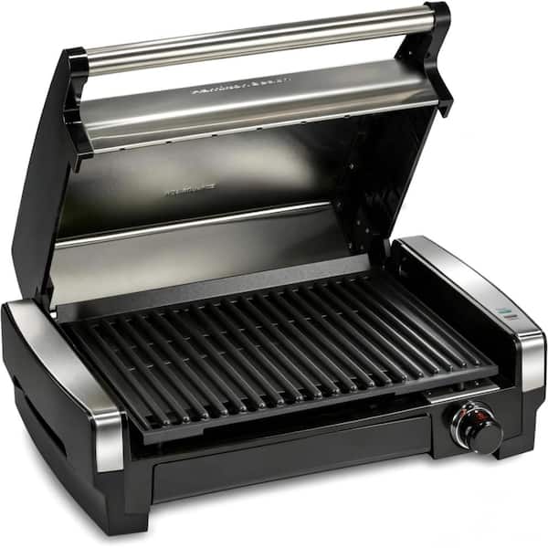 118 sq. in. Electric Indoor Searing Grill with Adjustable Temperature Control, Stainless Steel, 1 Piece