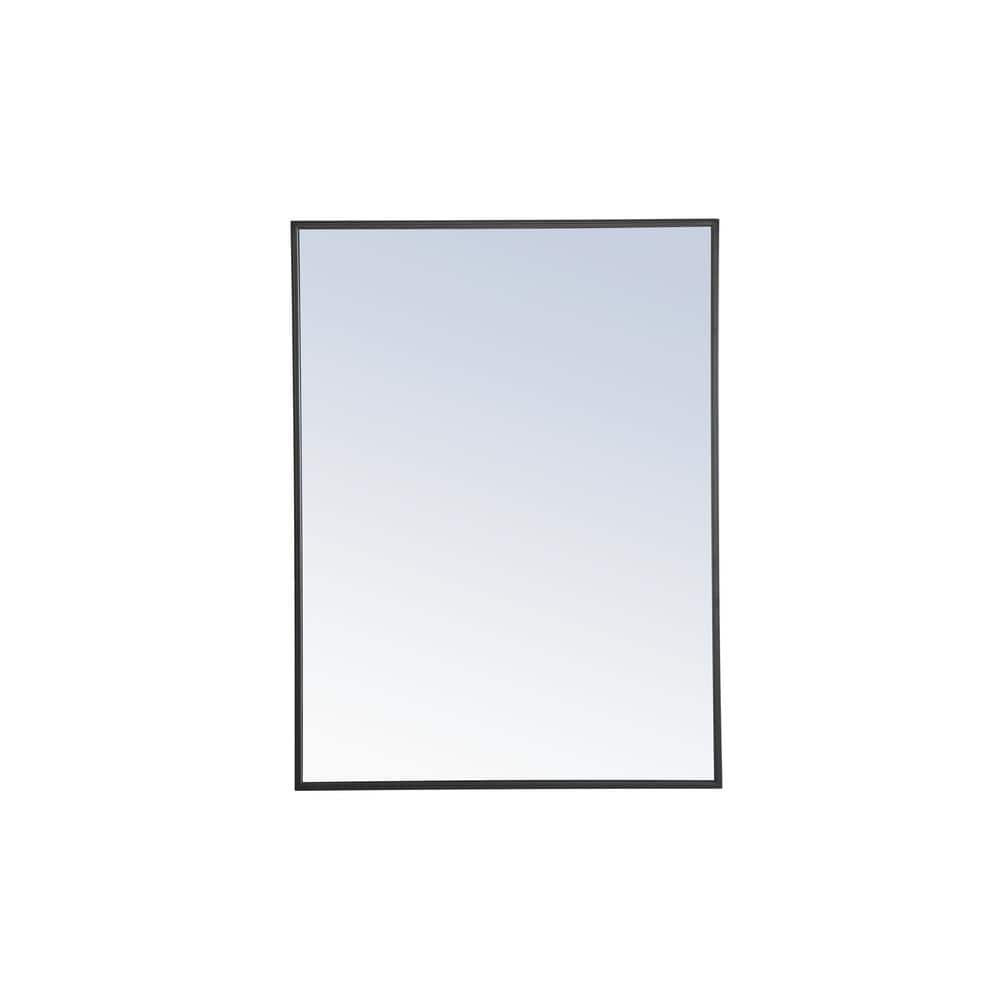 Medium Rectangle Black Modern Mirror (32 in. H x 24 in. W)