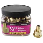 1/2 in. Brass PEX-B Barb x 1/2 in. Female Pipe Thread Adapter Pro Pack (25-Pack)