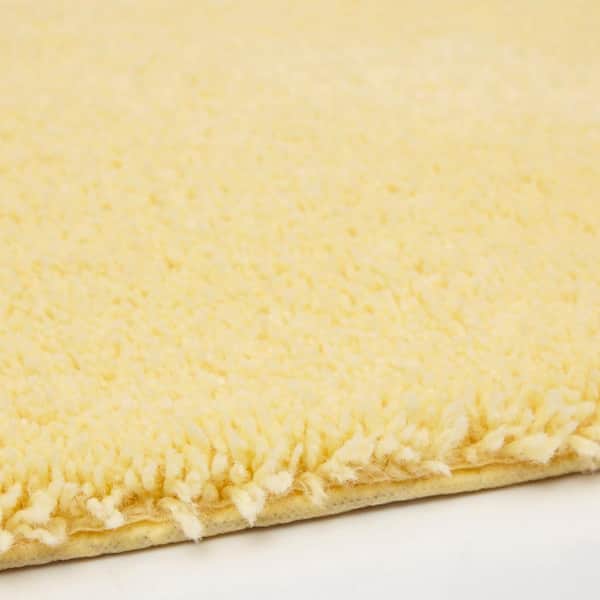 Pure Perfection Butter Cream 20 in. x 34 in. Nylon Machine Washable Bath Mat