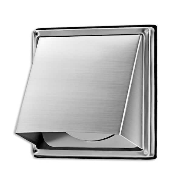 4 in. Stainless Steel External Wall Vent with Non-Return Flap Electric Powered