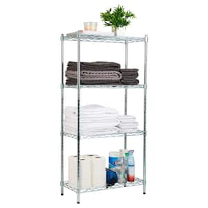 4 Tier Shelves Metal Adjustable Storage Household Shelving Unit in Silver (11.75 in. W x 48 in. H x 23.5 in. D)