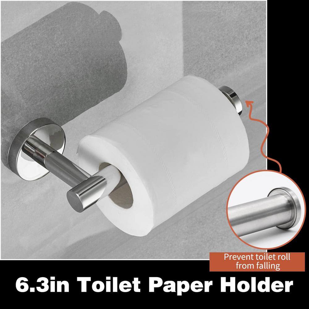 Brushed Nickel 5-Piece Bathroom Hardware Set with Towel Bar and Hooks