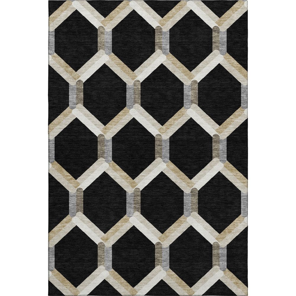 Addison Rugs Mayfield Premium Machine Washable Abstract AMF2343 Black 8 ...