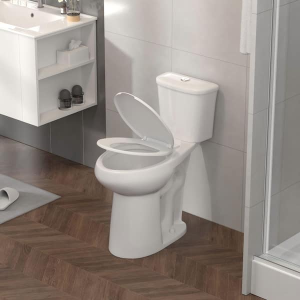21 in. High 2-Pcs 0.8/1.28 GPF Elongated Dual Flush Toilet, MAP 1000g, Suitable for Elderly and Pregnant Women, in White