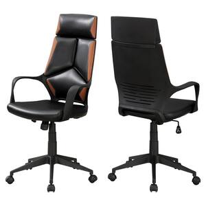 Jasmine 1-Piece Black and Brown Office Chair