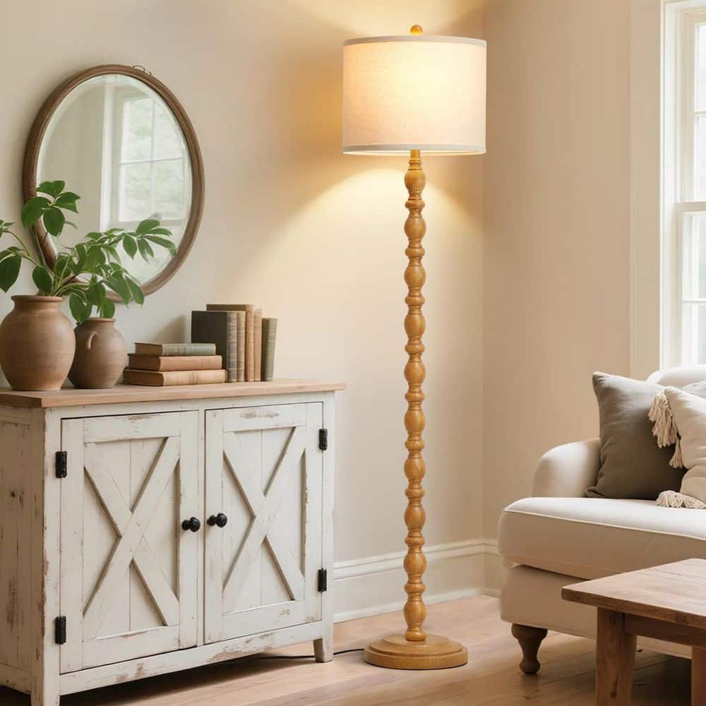 "62"" Brown Farmhouse Standard Floor Lamp Adjustable Color Temperature Standing Lamp, Resin Corner Lamps for Office." price history on PriceWatchPro